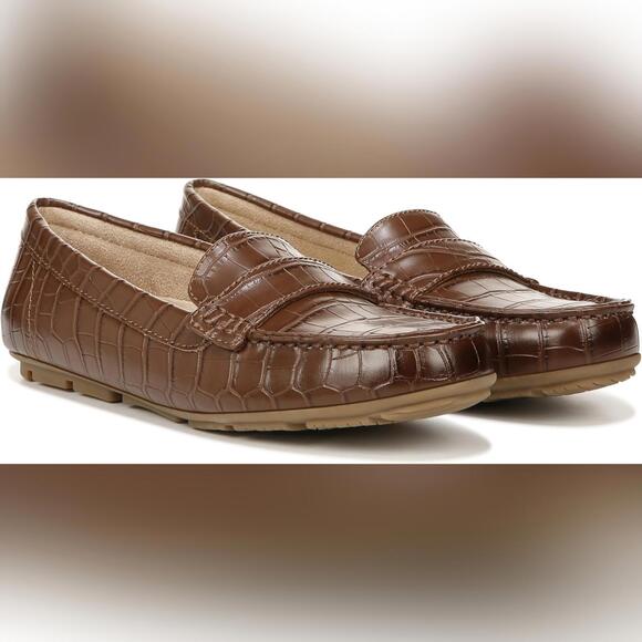 Naturalizer Shoes - NIB Naturalizer Soul Slip-On Women's Seven Loafer Shoes, Brown Croco, 8 Wide